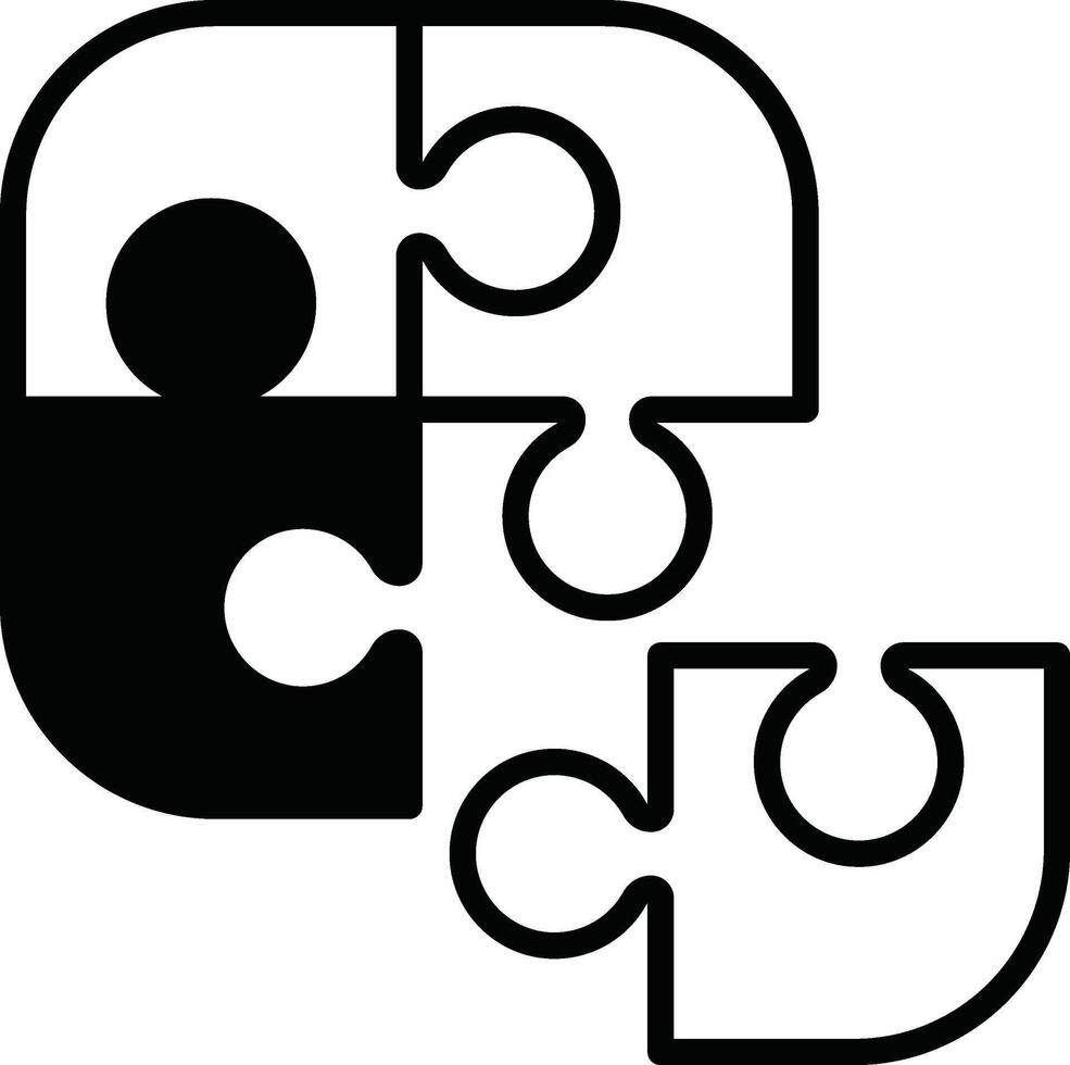 A puzzle piece with a black and white piece in the middle vector