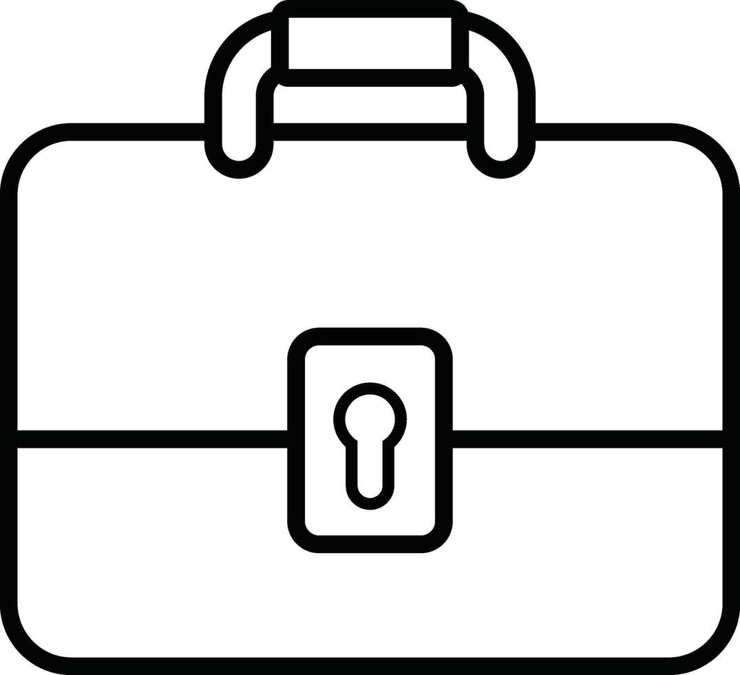 A black and white briefcase with a lock vector