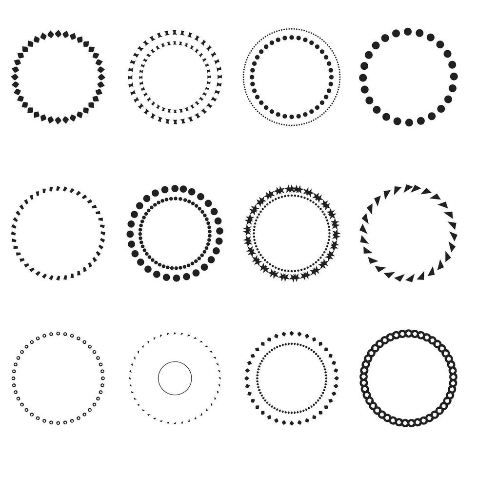 Hand drawn circle dot badge Bundle vector
