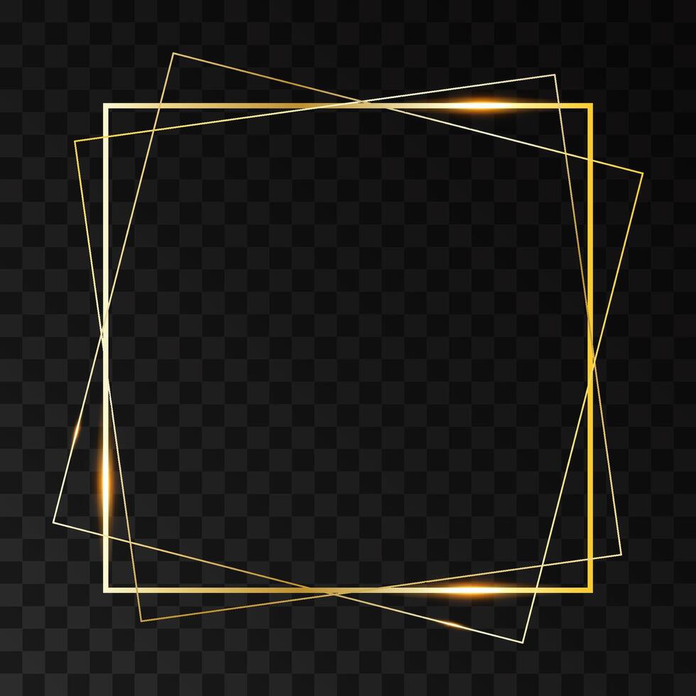 Realistic geometric golden frame vector