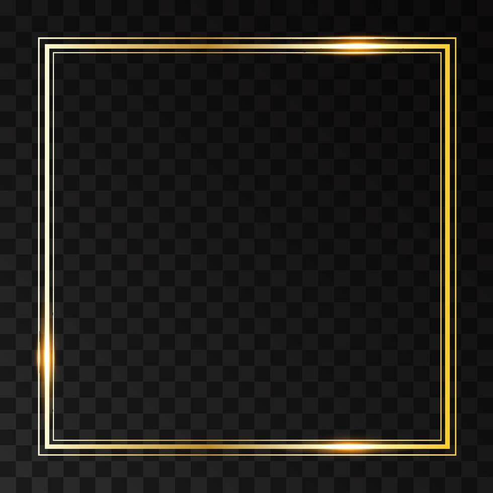 Luxury elegant square golden frame vector