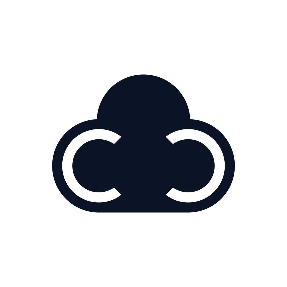 C or CC cloud logo design vector