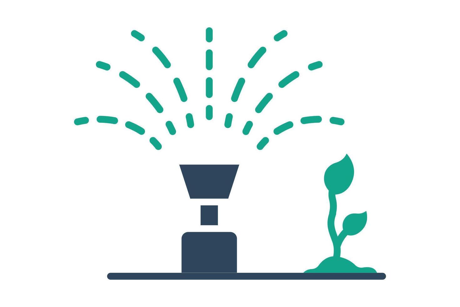 Sprinkler icon. solid icon style. icon related to gardening. gardening tools elements illustration vector