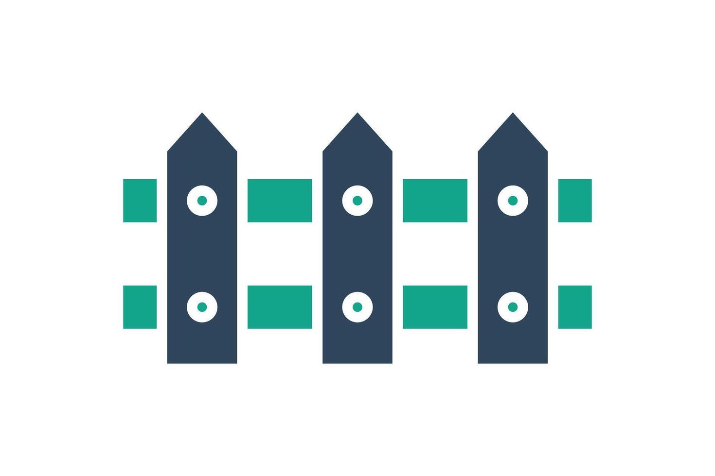 Fence icon. solid icon style. icon related to gardening. gardening tools elements illustration vector