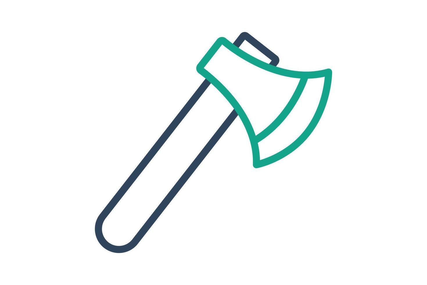 Axe icon. line icon style. icon related to gardening. gardening tools elements illustration vector