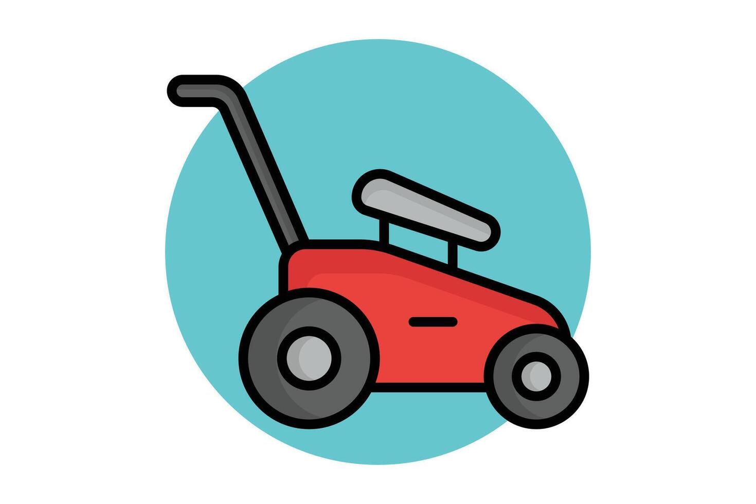 Lawn mower icon. colored outline icon style. icon related to gardening. gardening tools elements illustration vector