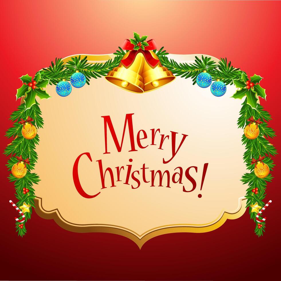 Merry Christmas decoration in flat style vector