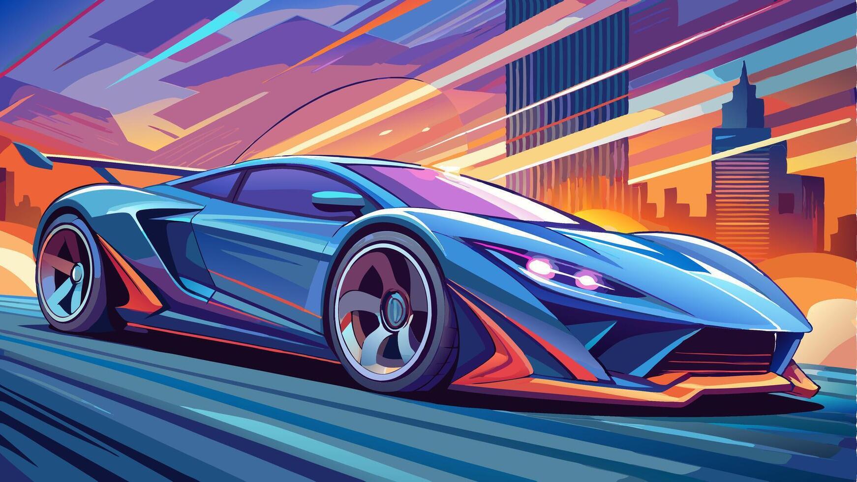 car racing game is shown in this illustration vector