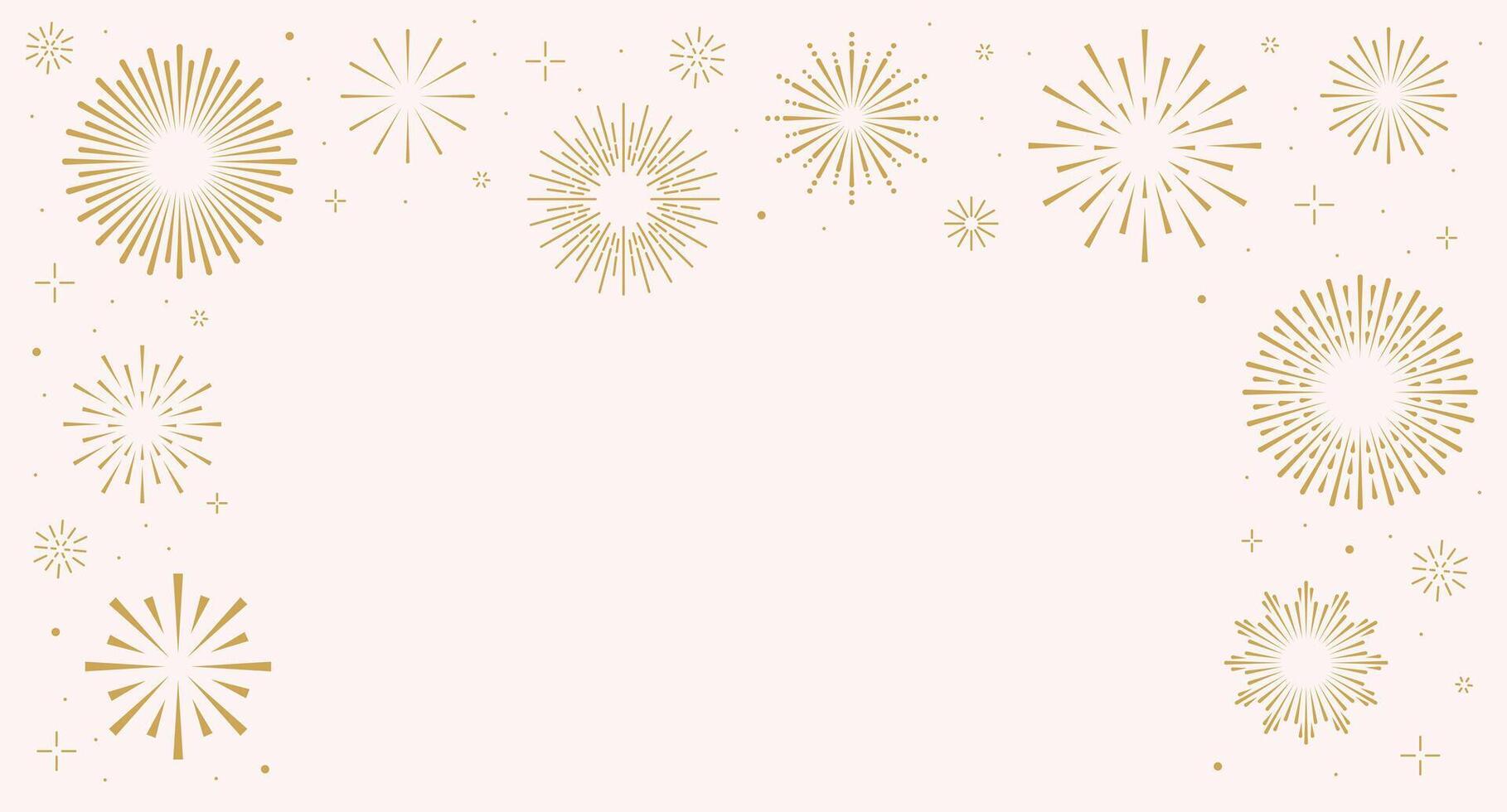 Abstract frame with burst gold fireworks. Background with bursting rays sunrise firework starburst blast. Geometric Design Elements. vector