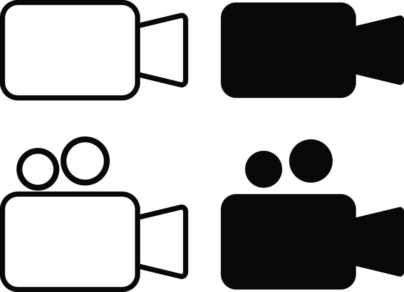 media icon set. play button icon symbol. play camera sing vector