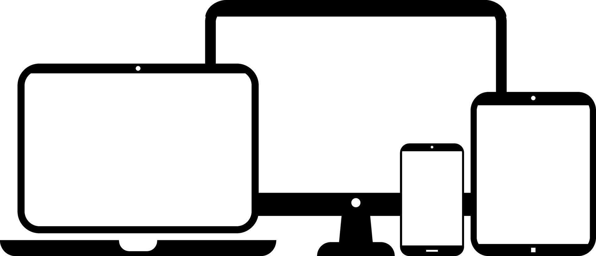 digital devices icon and responsive web design icon set. Responsive digital devices icon. Electronic device sign. vector