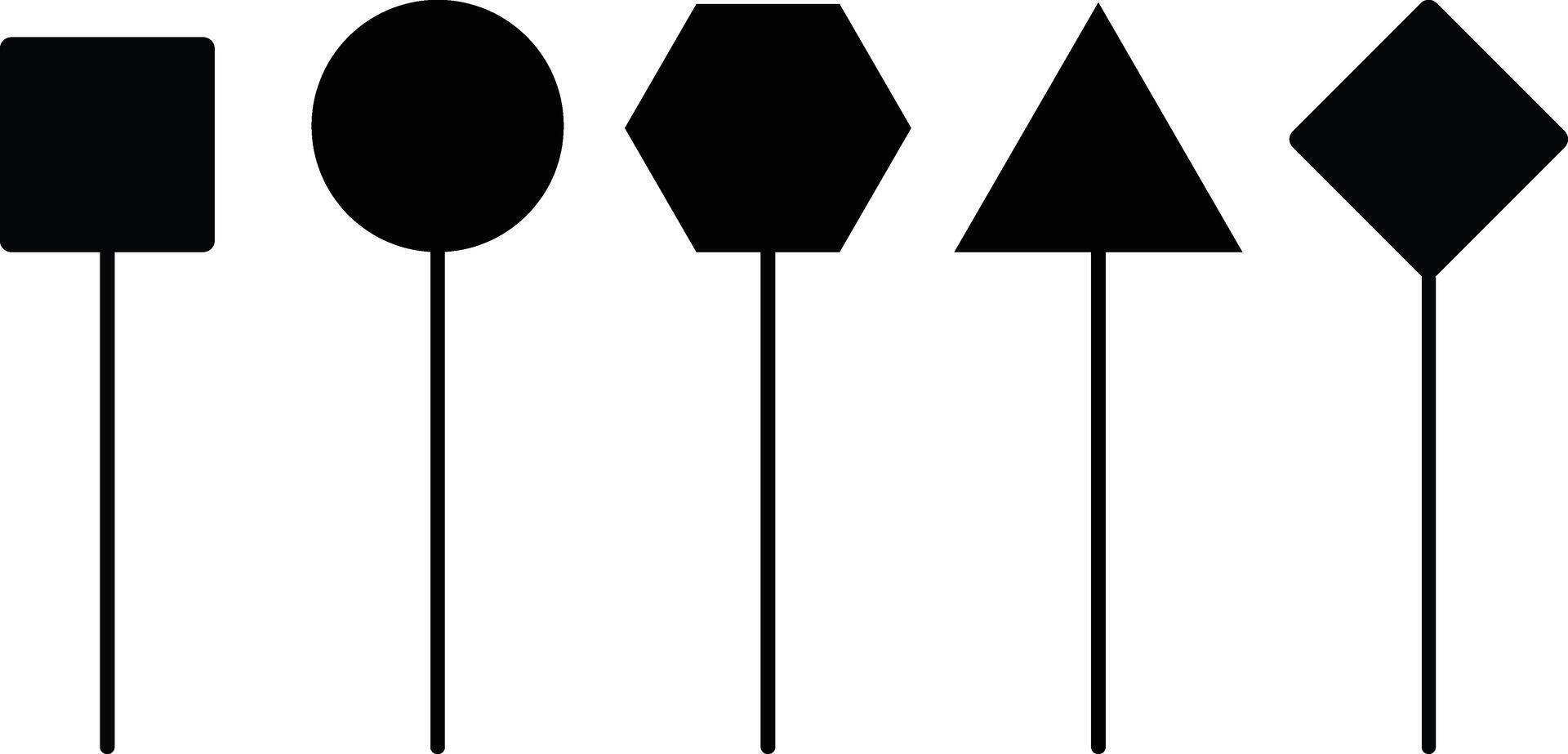 Set of Blank traffic board icon. Road sign icon. traffic road empty sign. Traffic signpost signs vector