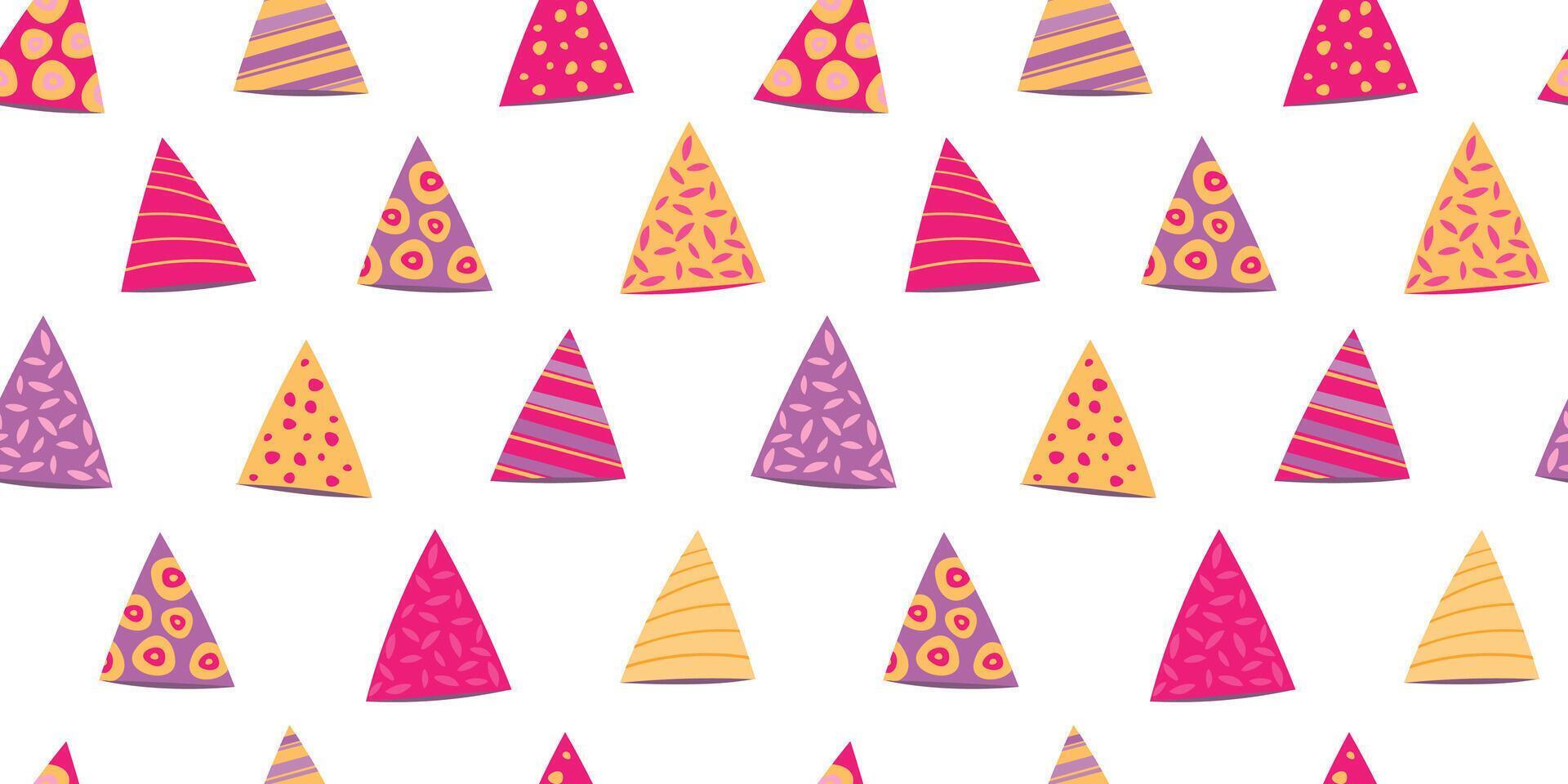 Seamless pattern with holiday caps. Fun birthday print. vector