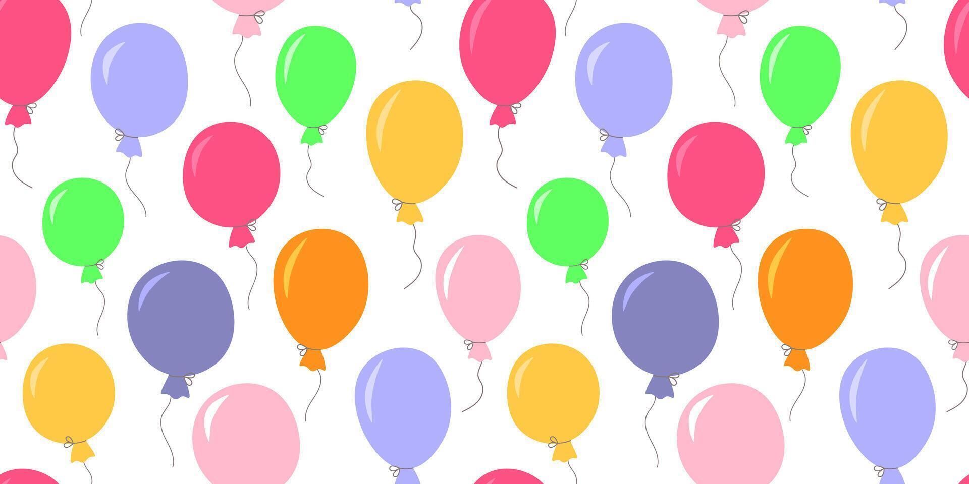 Seamless pattern with colorful balloons. Festive fun print. vector