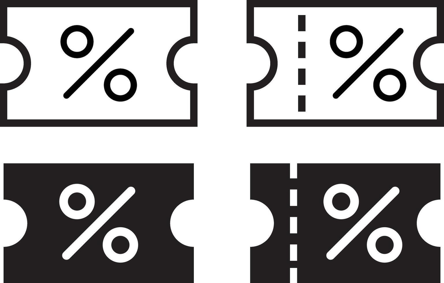 Discount Coupon Icon set. Price discount tag icon. Sale price tag with discount offer. vector