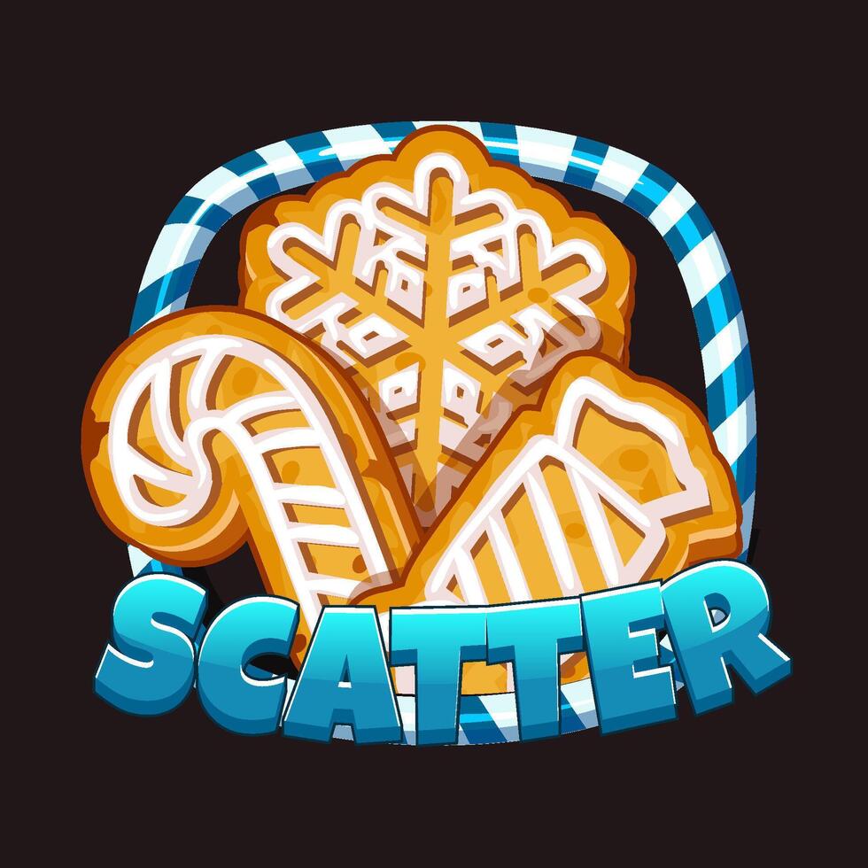 Scatter Symbol for Christmas themed slot machines. Merry Christmas icon or symbol for your game assets vector