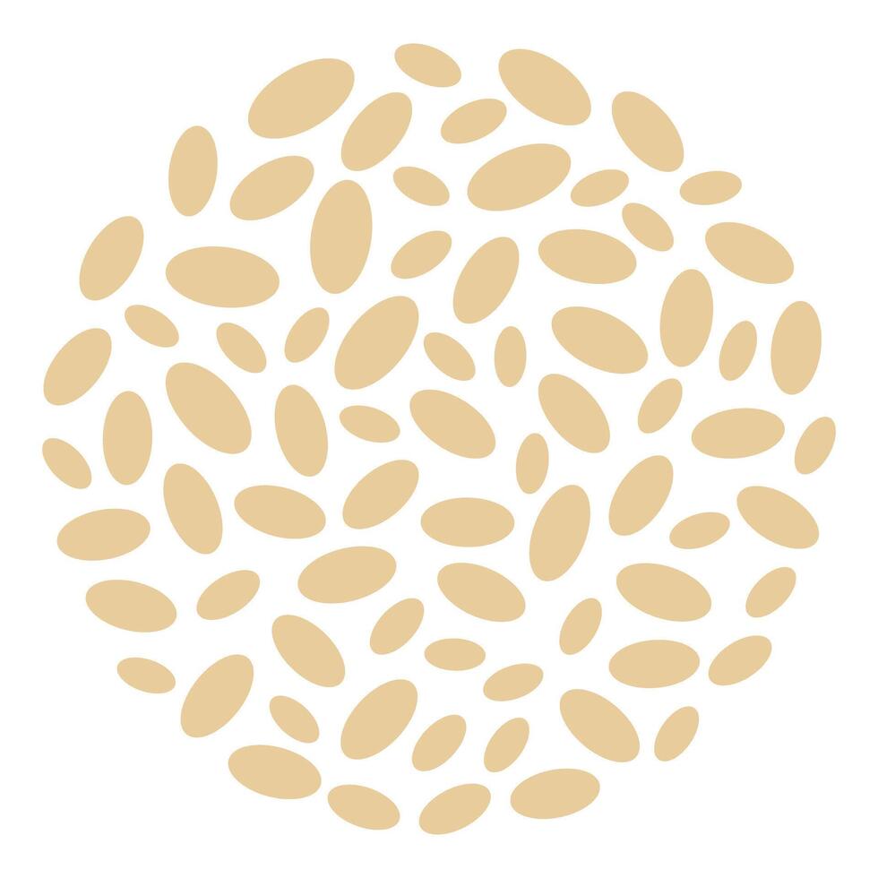 Pumpkin seeds or cucumber Circle Background Texture in trendy minimalism. Healthy Eating Wallpaper. Isolated illustration Cards, poster, leaflet, banner, price, label or web promo, media posts vector
