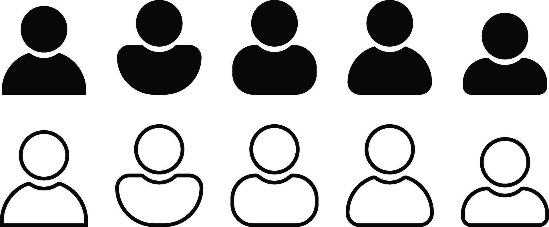 Set of Profile icon. person sing. people, account sign in logo sign symbol vector