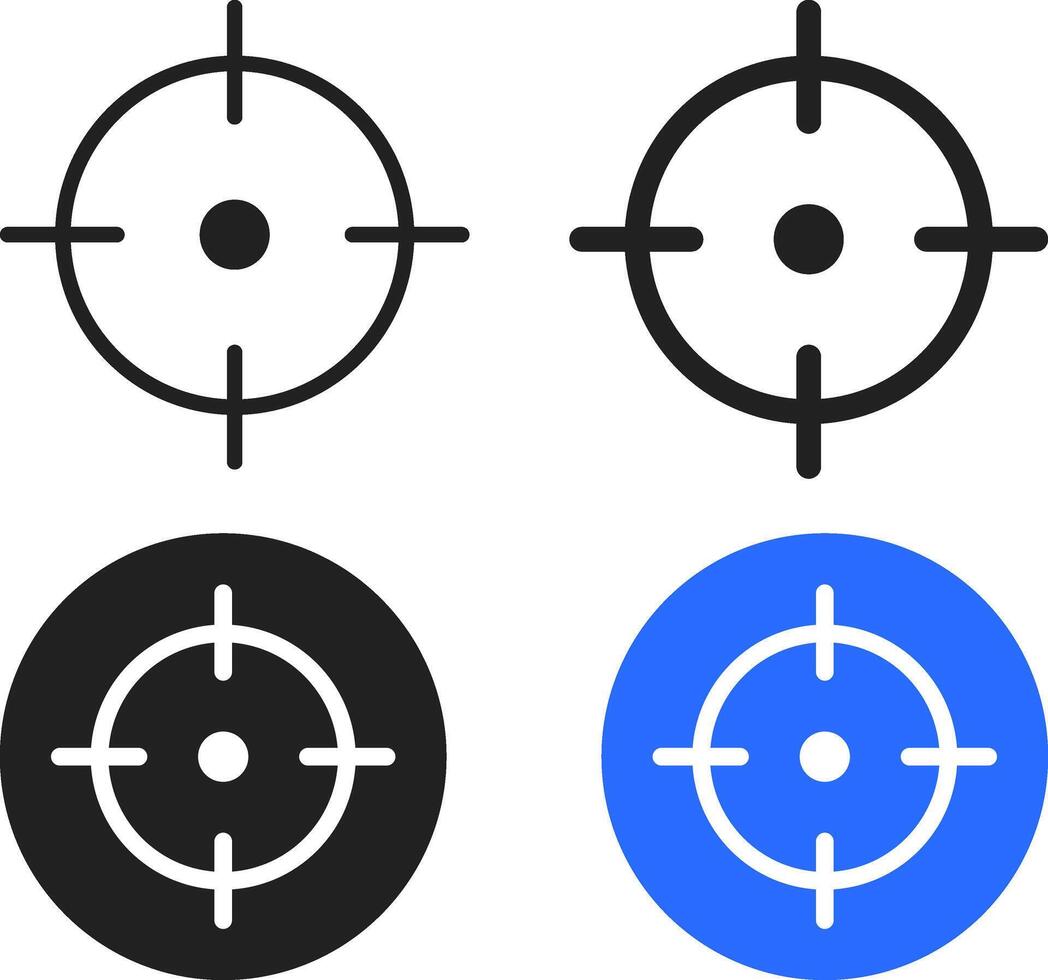 Target icon set. Aim sniper shoot group. Ambition and opportunity symbols. Icons for business goals and missions. vector