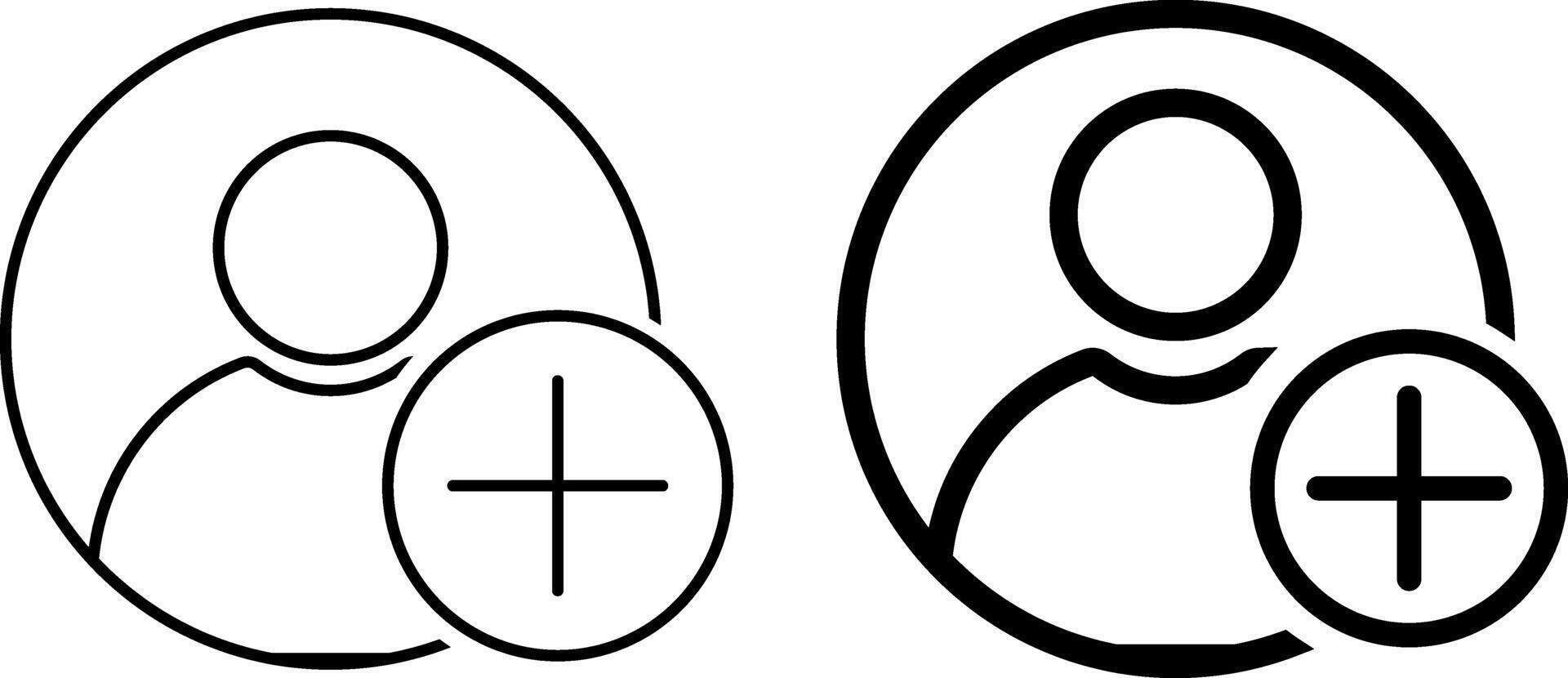 Add user icon set. Profile avatar with plus symbol.profile icon vector