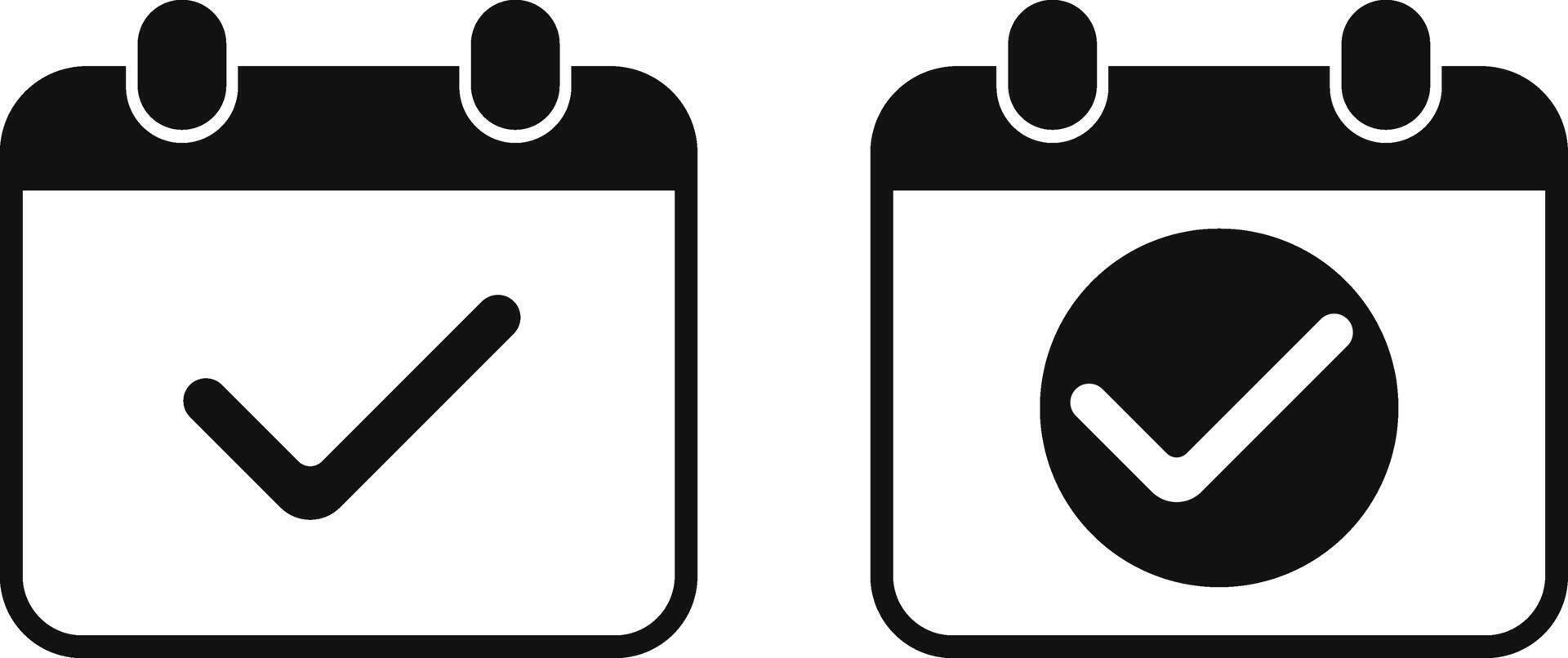 Calender Icon set. Work schedule symbol. date available sign. Calendar with check mark icon. vector