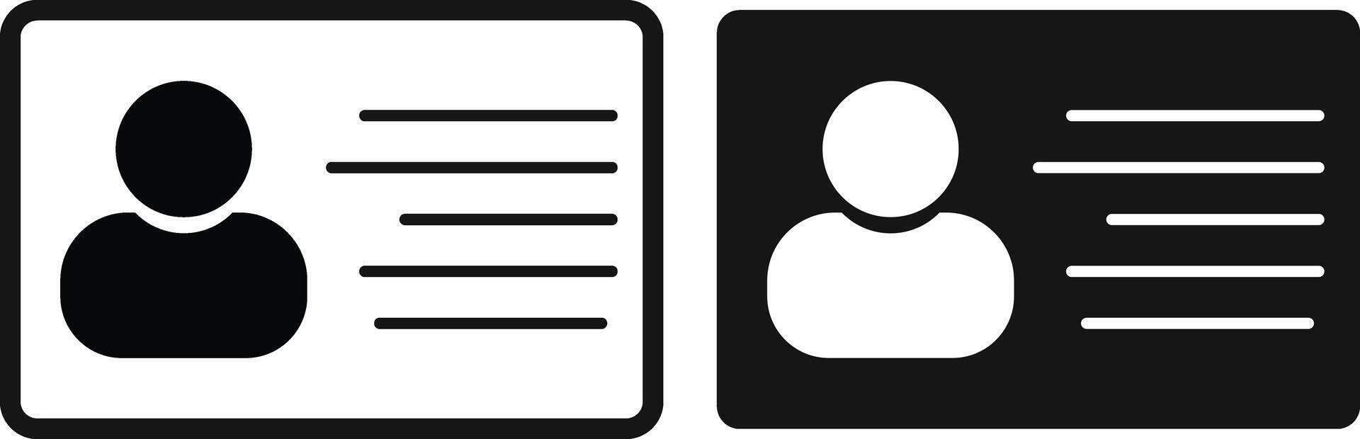 ID Card icon set. License icon set. Driver's license identification icon. Identification card. ID Badge Symbol. vector