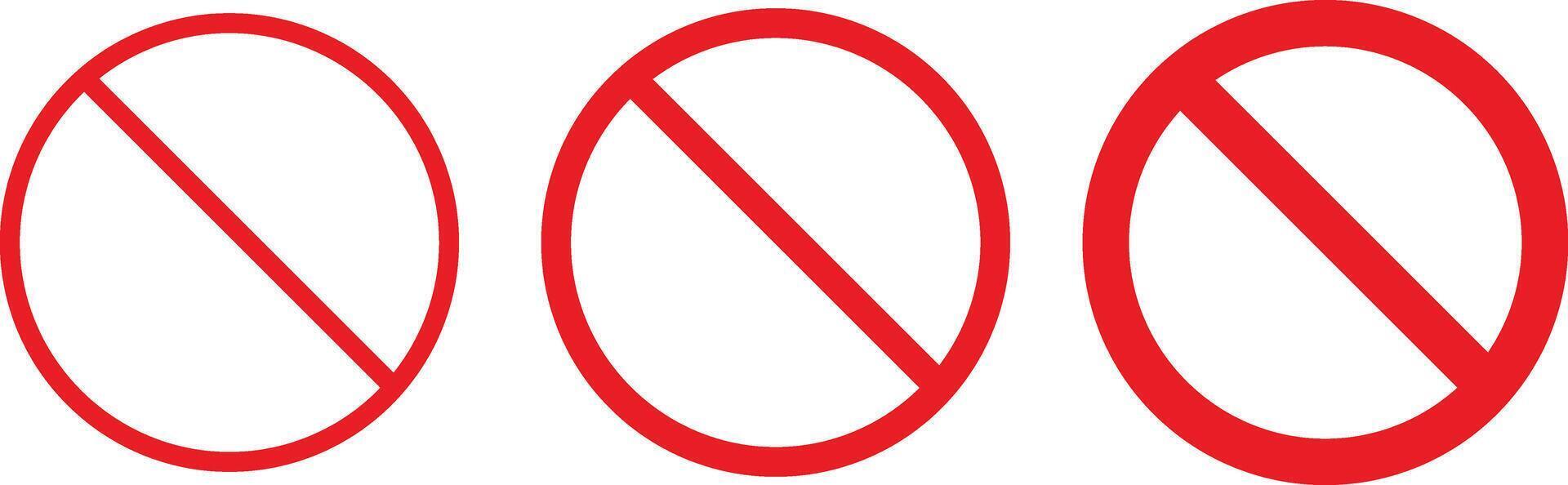 Set of prohibition sign.. prohibition or forbidden sign. Restriction Sign Icon symbol. Red ban icon symbol set. vector