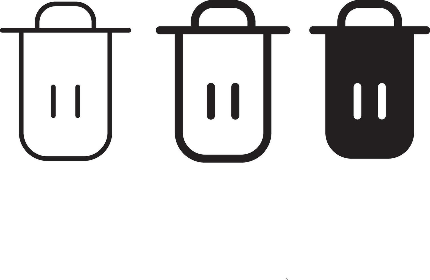 Delete icon set. trash sign. Basket or remove sign and symbol vector