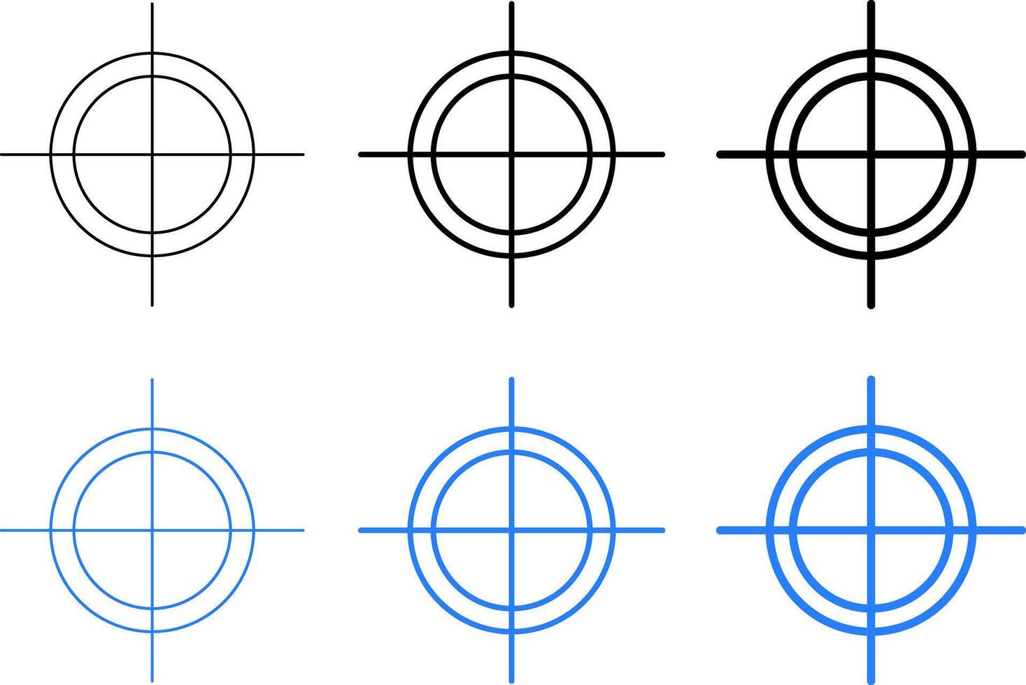 Focus target icon set. camera photography icon. photo camera sign. focus symbol vector