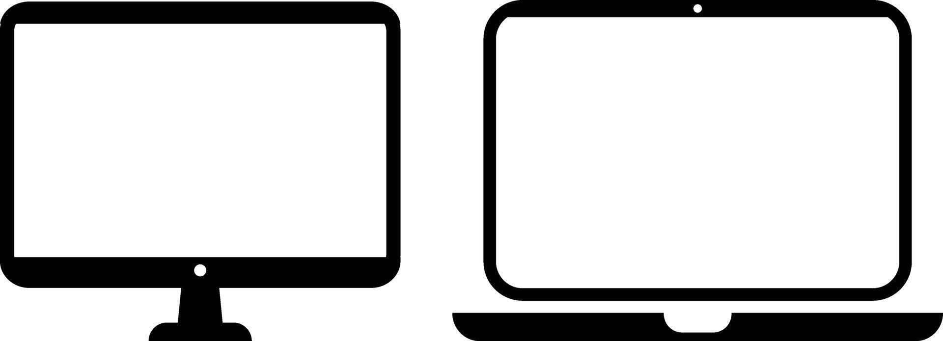 computer, laptop icon set. Responsive web design icon symbol. Digital device sign vector