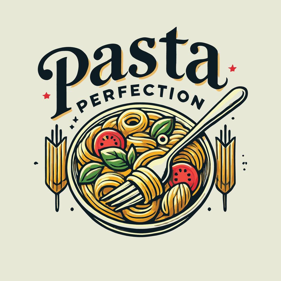 Pasta perfection logo design vector