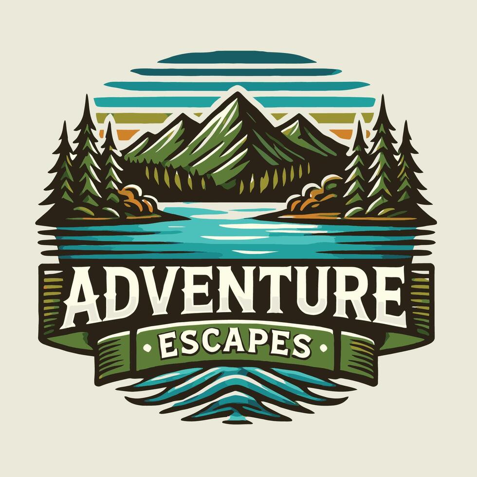 The logo for adventure escapes vector