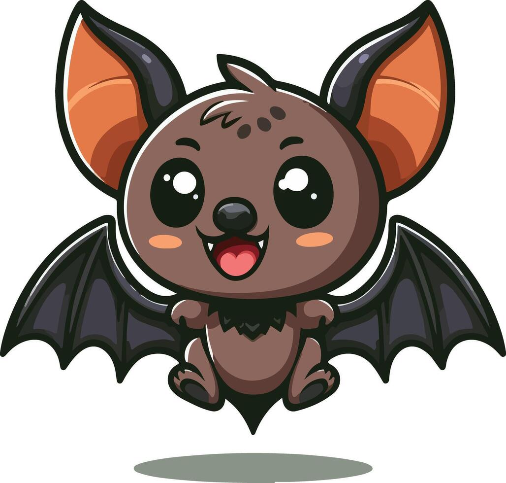 A bat cartoon character on white background vector