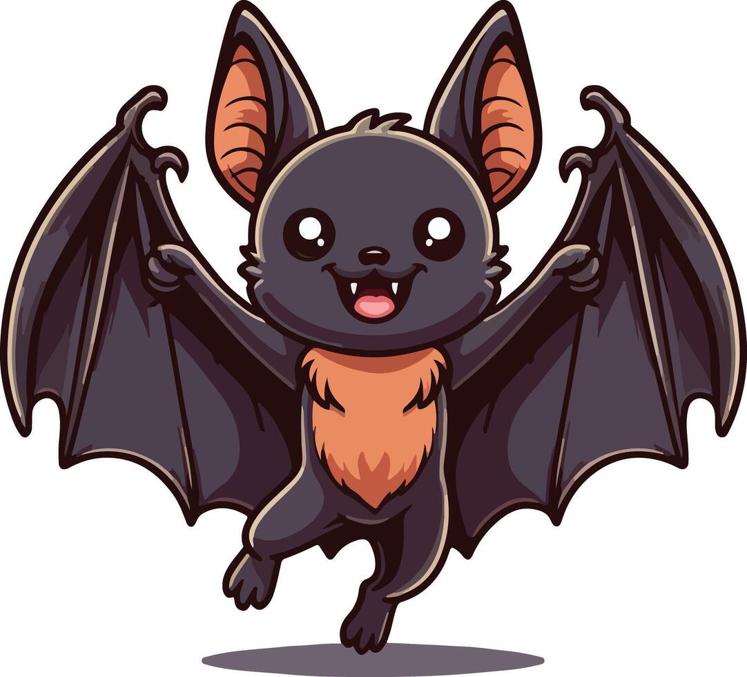 Cartoon bat on white background vector