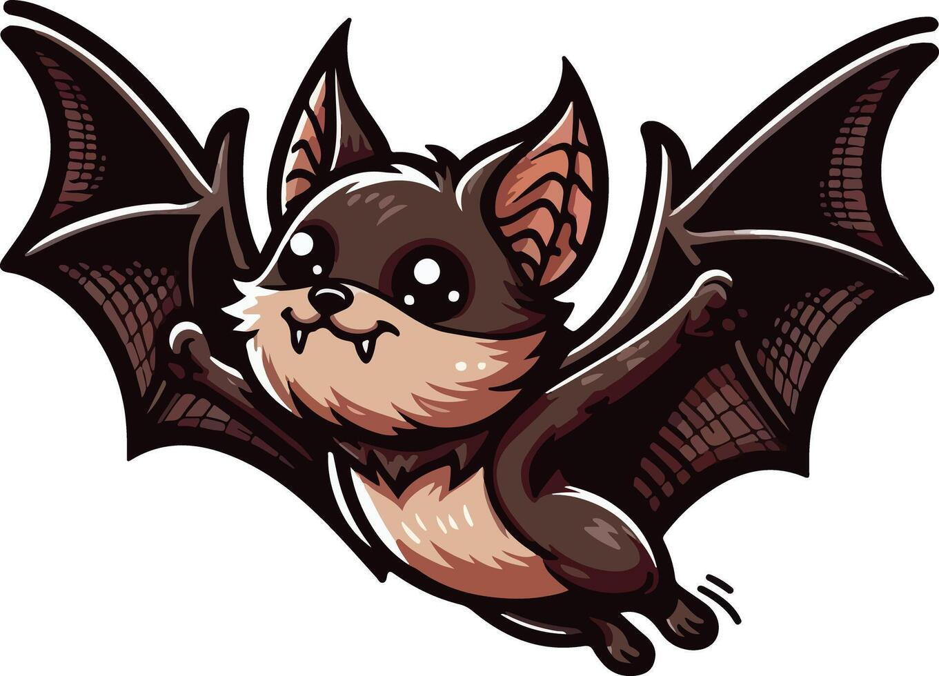 One bat flying on white background vector