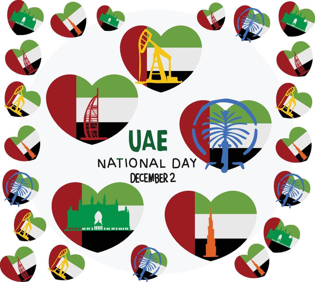The uae national day is on december 2 vector