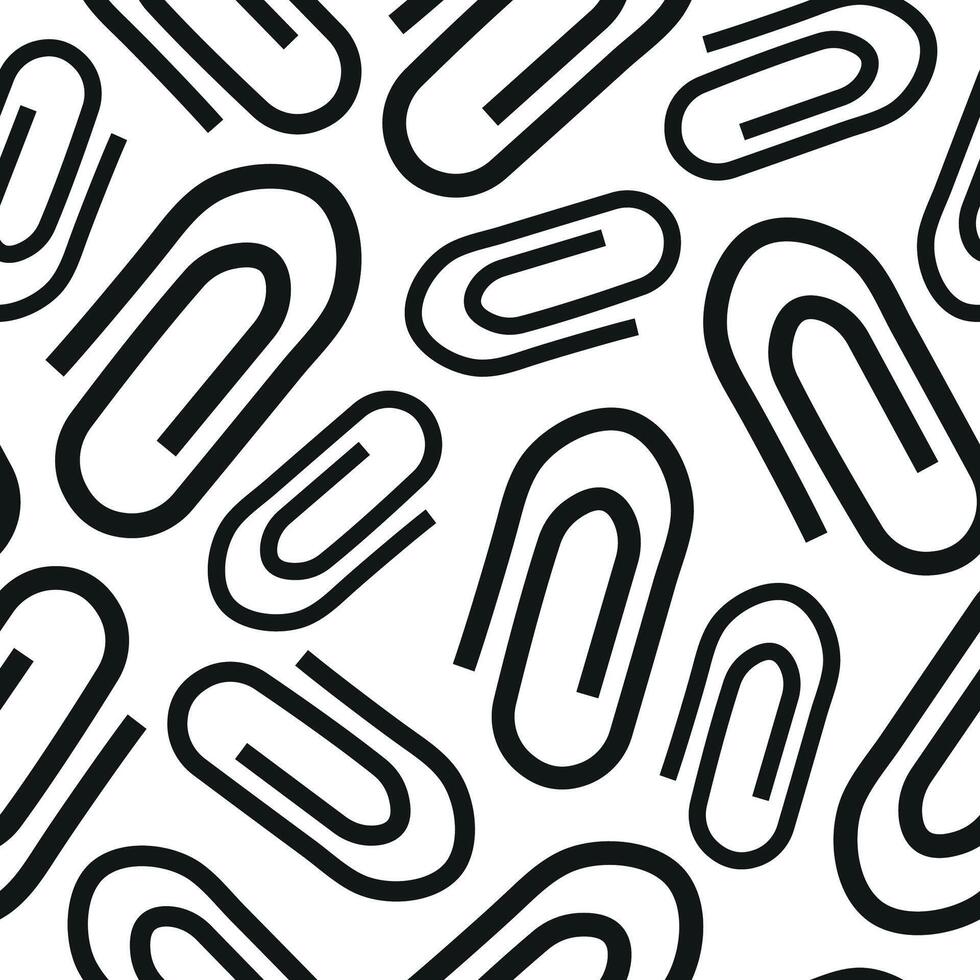 seamless pattern of simple icons of stationery drawn in line art style vector