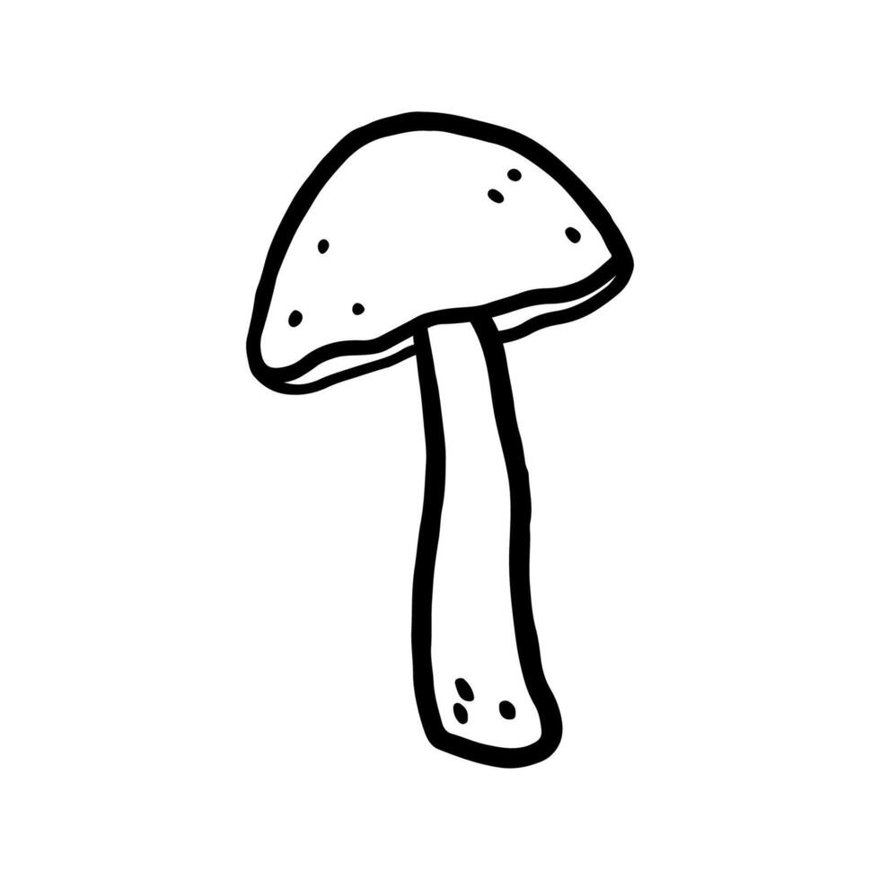 Mushroom isolated on a white background. hand-drawn doodle illustration. Perfect for decorations, logo, various designs. vector
