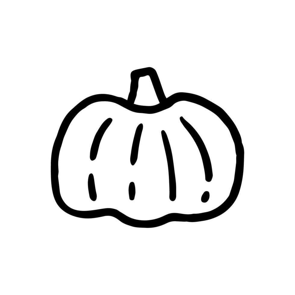Pumpkin isolated on a white background. hand-drawn doodle illustration. Perfect for decorations, menu, logo, various designs. vector