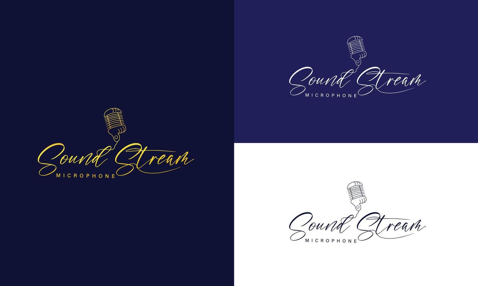 Microphone Logo Design Icon vector