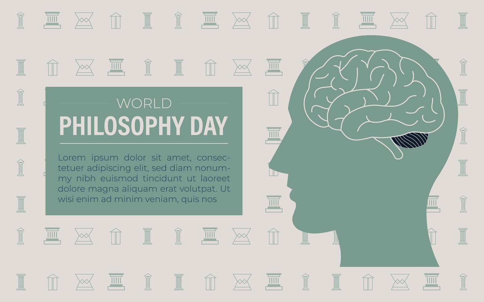 World Philosophy Day. Template for card, poster, banner. vector