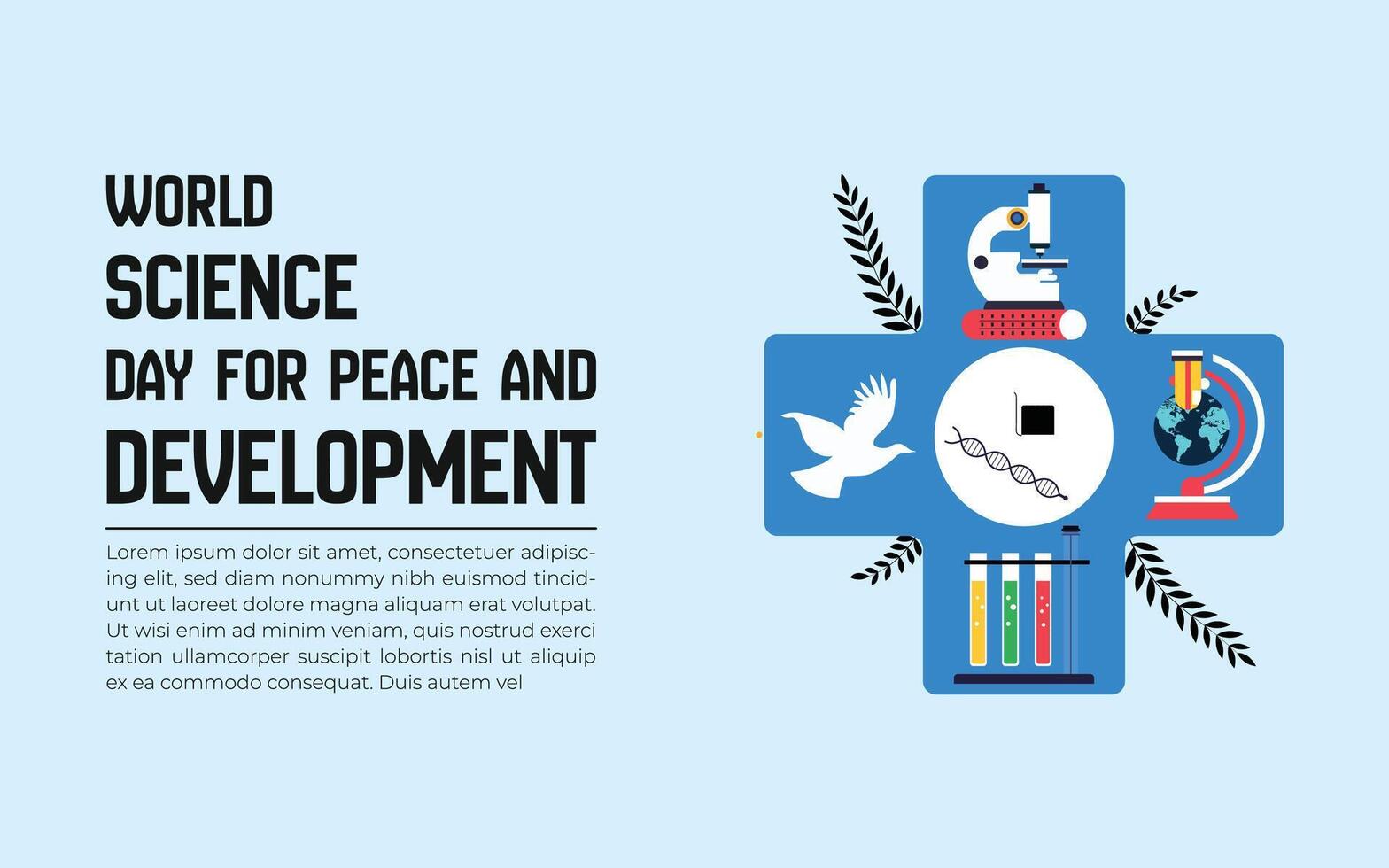 World Science Day for Peace and Development background design templet vector