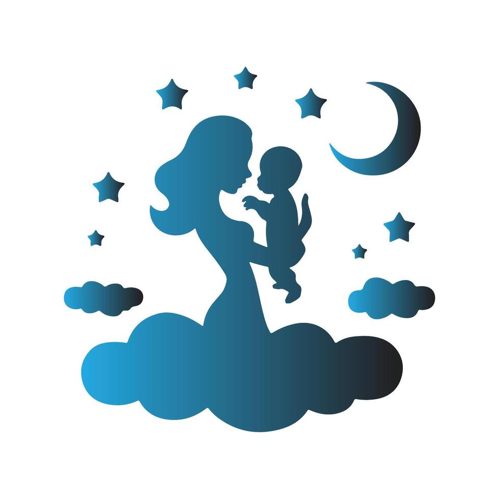Child in mothers arms vector