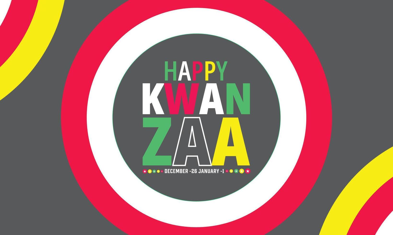 Happy Kwanzaa Illustration.Holiday concept. suitable for placard, background,Greeting Card, Poster design template with text inscription, standard Social Media Post. vector