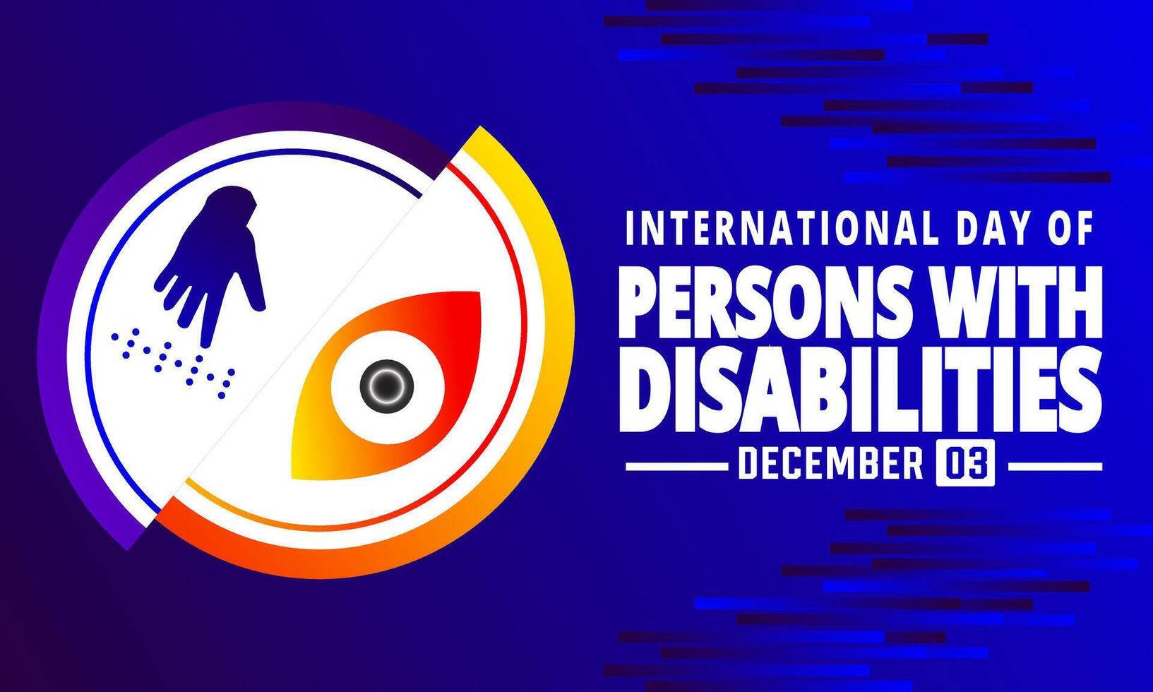 International Day of Persons with Disabilities is celebrated every year on 3 December. to raise awareness of the situation of disabled persons in all aspects of life. illustration vector