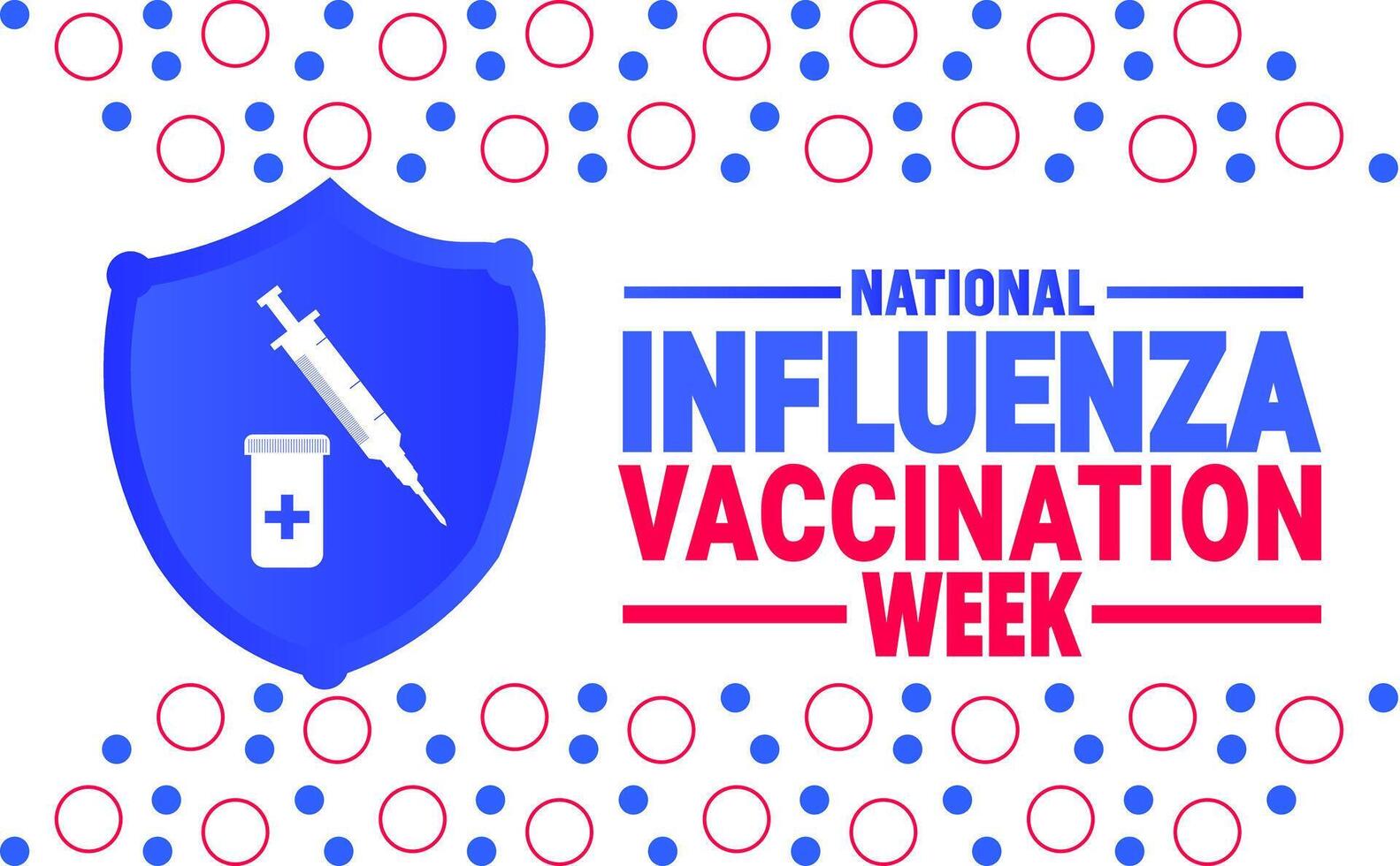 National Influenza Vaccination week from December 1st to 7th.. Flat design. flyer design. Background, banner, card, poster, template vector
