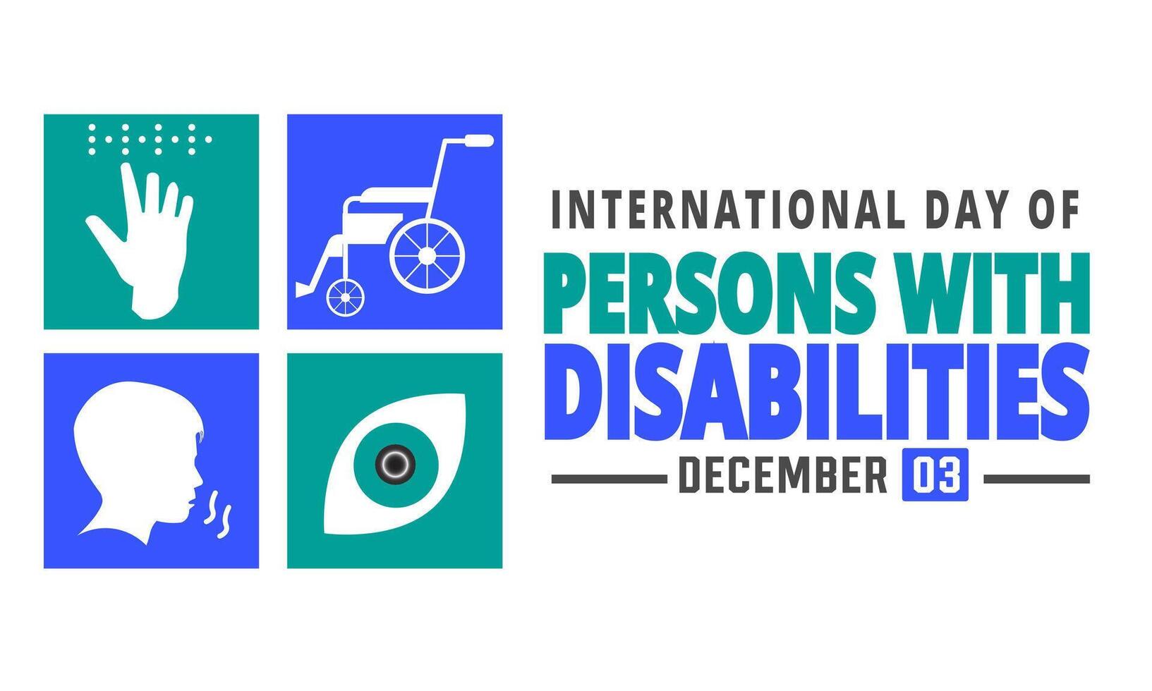 December is International Day of Persons with Disabilities background template. Holiday concept. background, banner, placard, card, and poster design vector