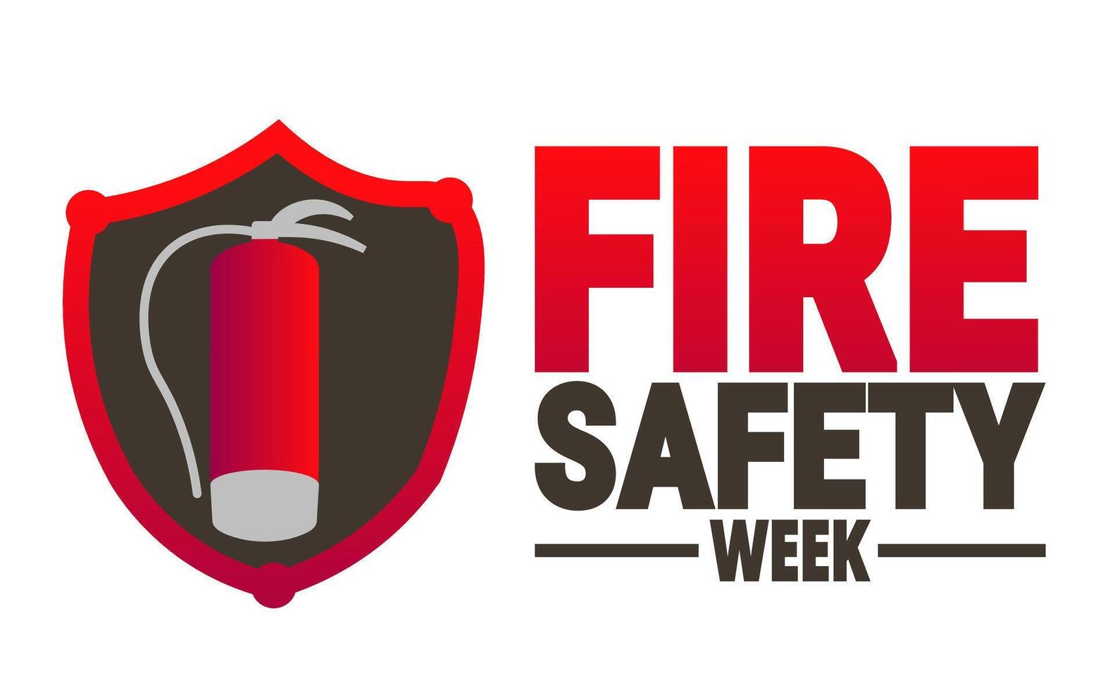 Fire Safety Week .Holiday concept. suitable for placard, background,Greeting Card, Poster design template with text inscription, standard Social Media Post. vector