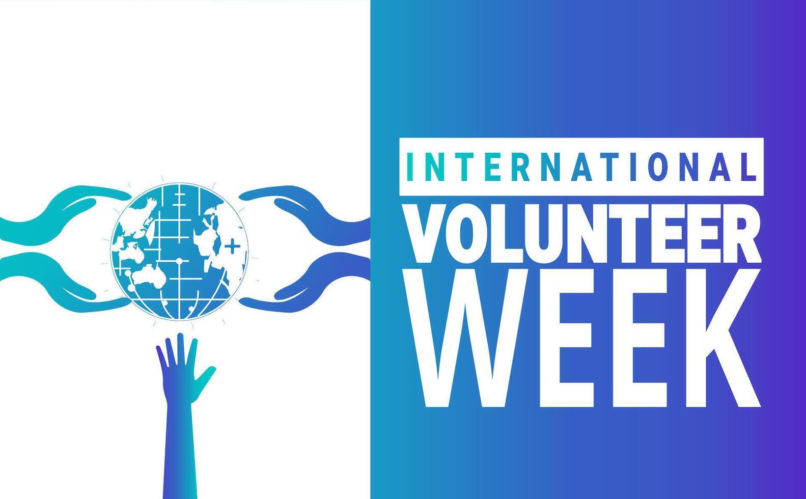 December is Inernational Volunteer Week background template. Holiday concept. use to background, banner, placard, card, and poster design template with text inscription and standard color. vector