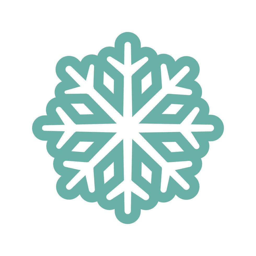 Snowflake icon. Christmas winter graphic. Seasonal illustration, flat design. isolated on white Christmas or New Year icon. vector